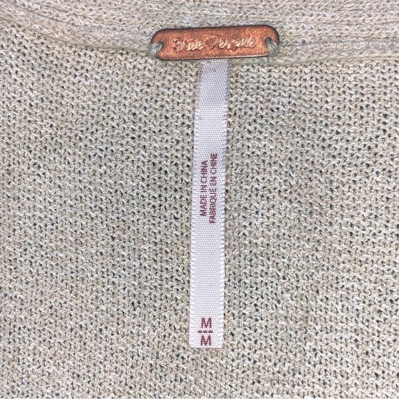 Free People Cream Criss Cross Oversized Knit Tunic Size M - Picture 2 of 7